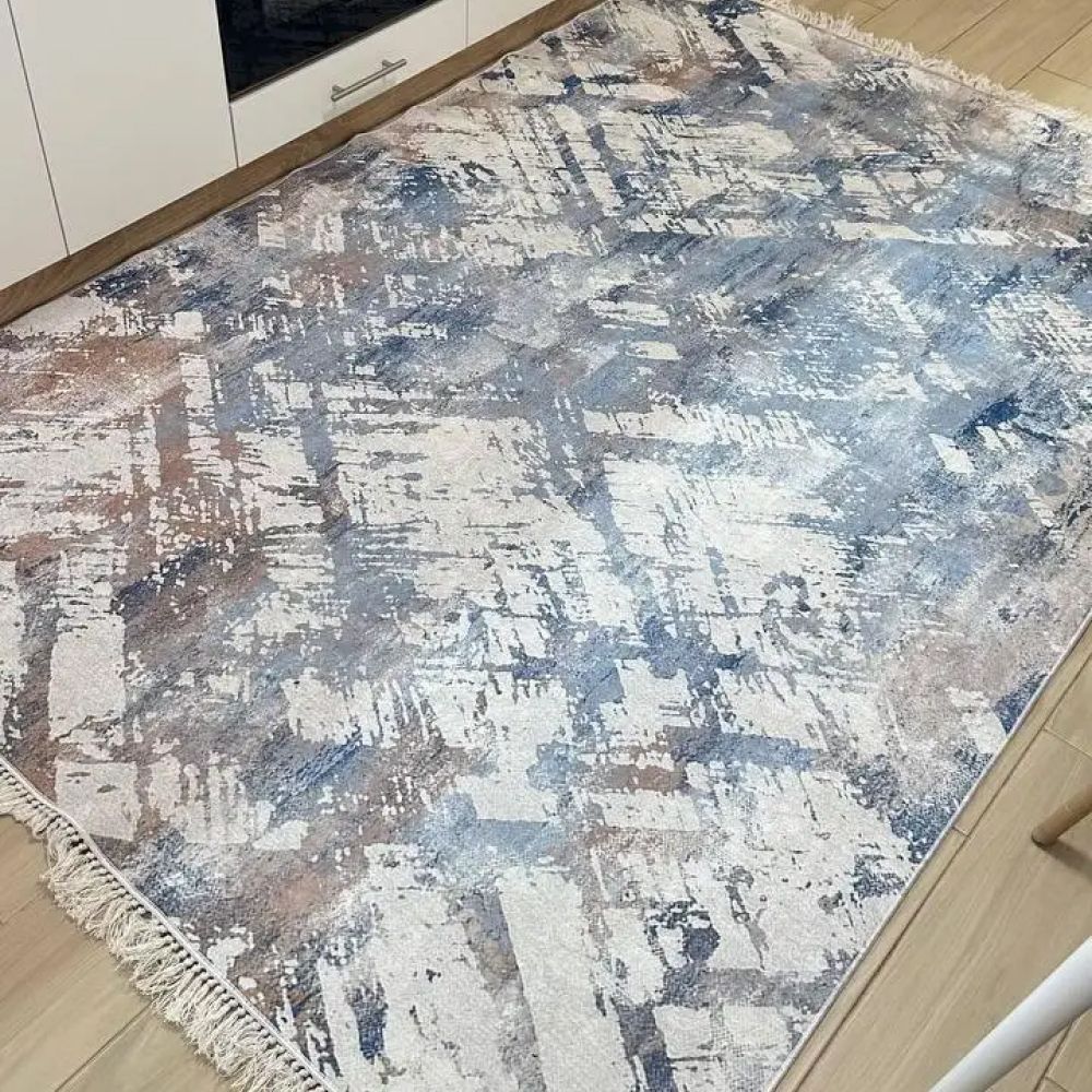 Турецький безворсовий килим Фактура на підкладці з еко-шкіри, 80х150 см