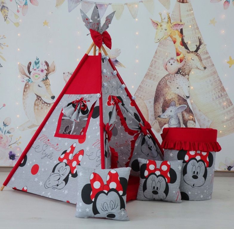 Вігвам для дівчинки Minnie style БОН БОН + кошик для іграшок Повний комплект