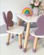 Дитячий стіл і 2 стільці (дерев'яний стільчик метелик 2 шт і прямокутний стіл)