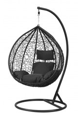Подвесное кресло-качалка кокон Bonro 329 M (черно-серое)