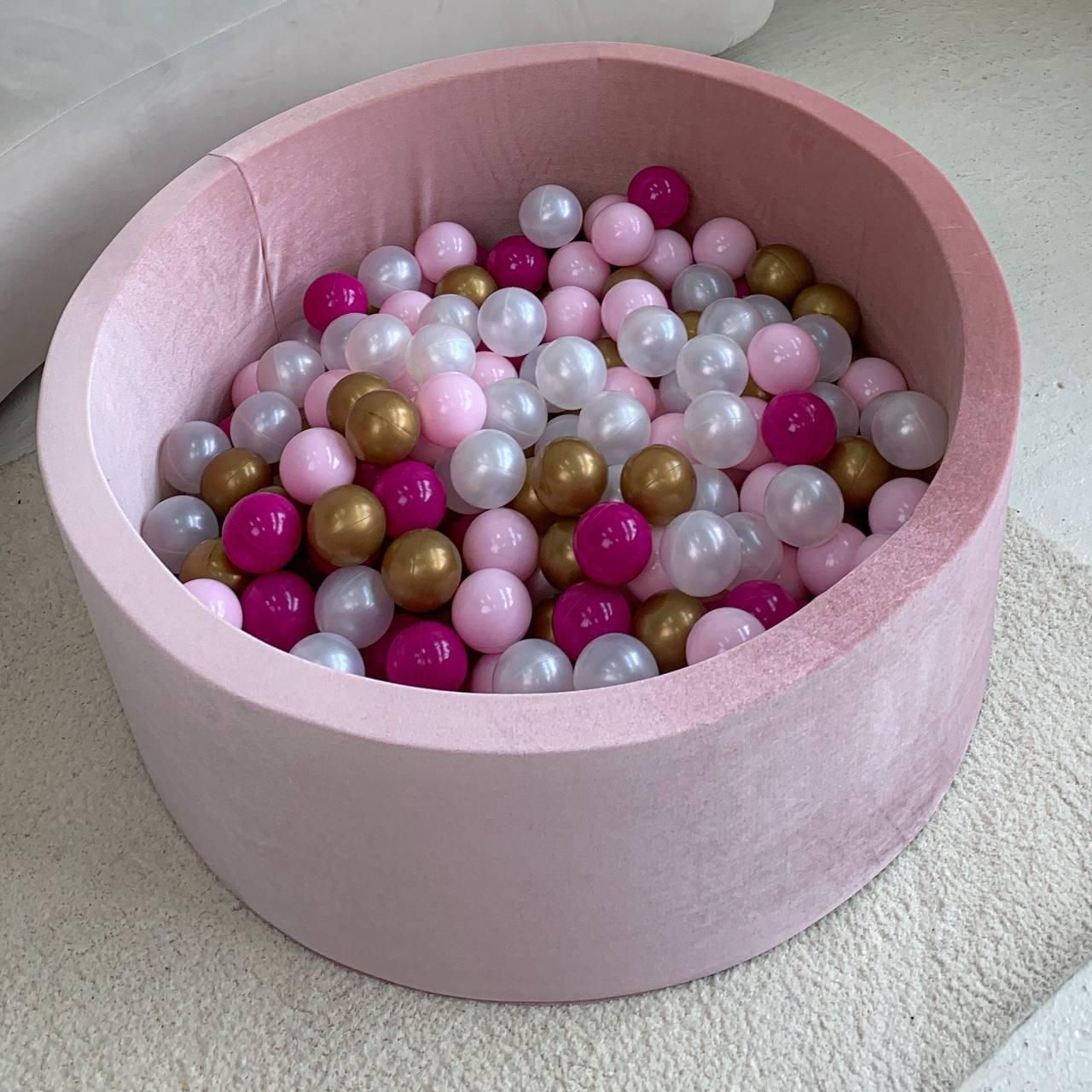 Дитячий сухий басейн з кульками (100 шт) Пудра оксамит