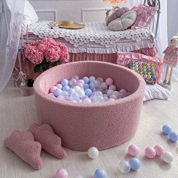 Сухой бассейн с шариками (150 шт.) пудровый teddy, 100&times;40 см