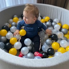 Дитячий сухий басейн з кульками (100 шт) Сірий трикотаж