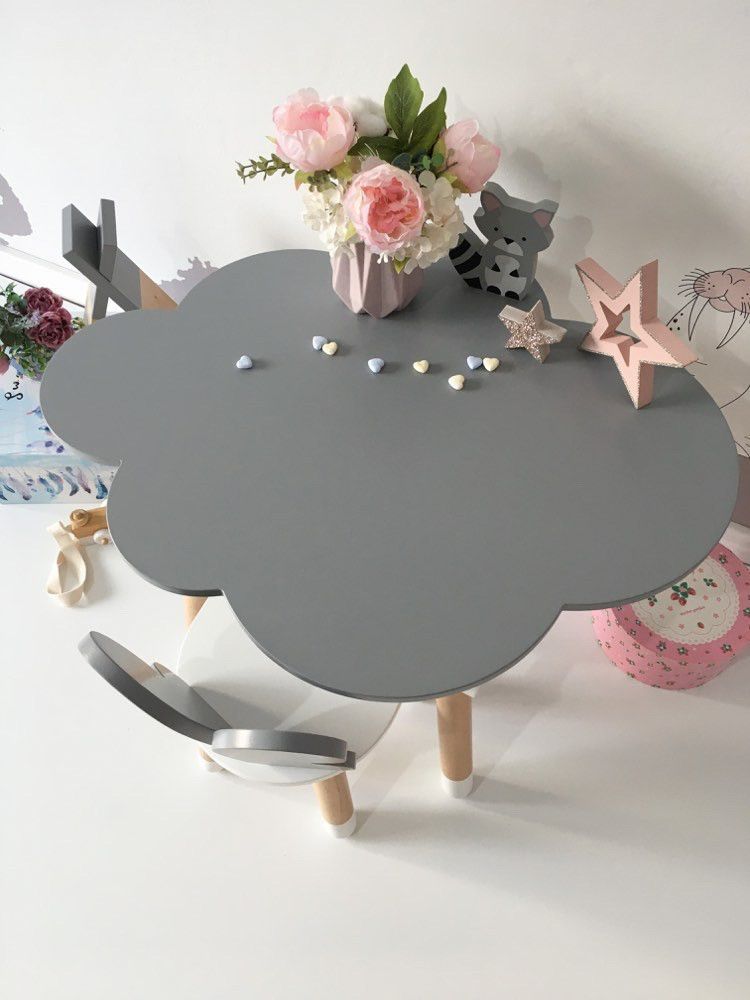Детский стол облако с пеналом и 1 стул бабочка