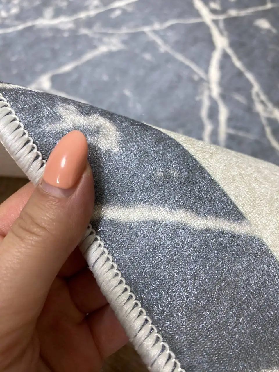 Турецький безворсовий килим "Маві" на підкладці з еко-шкіри