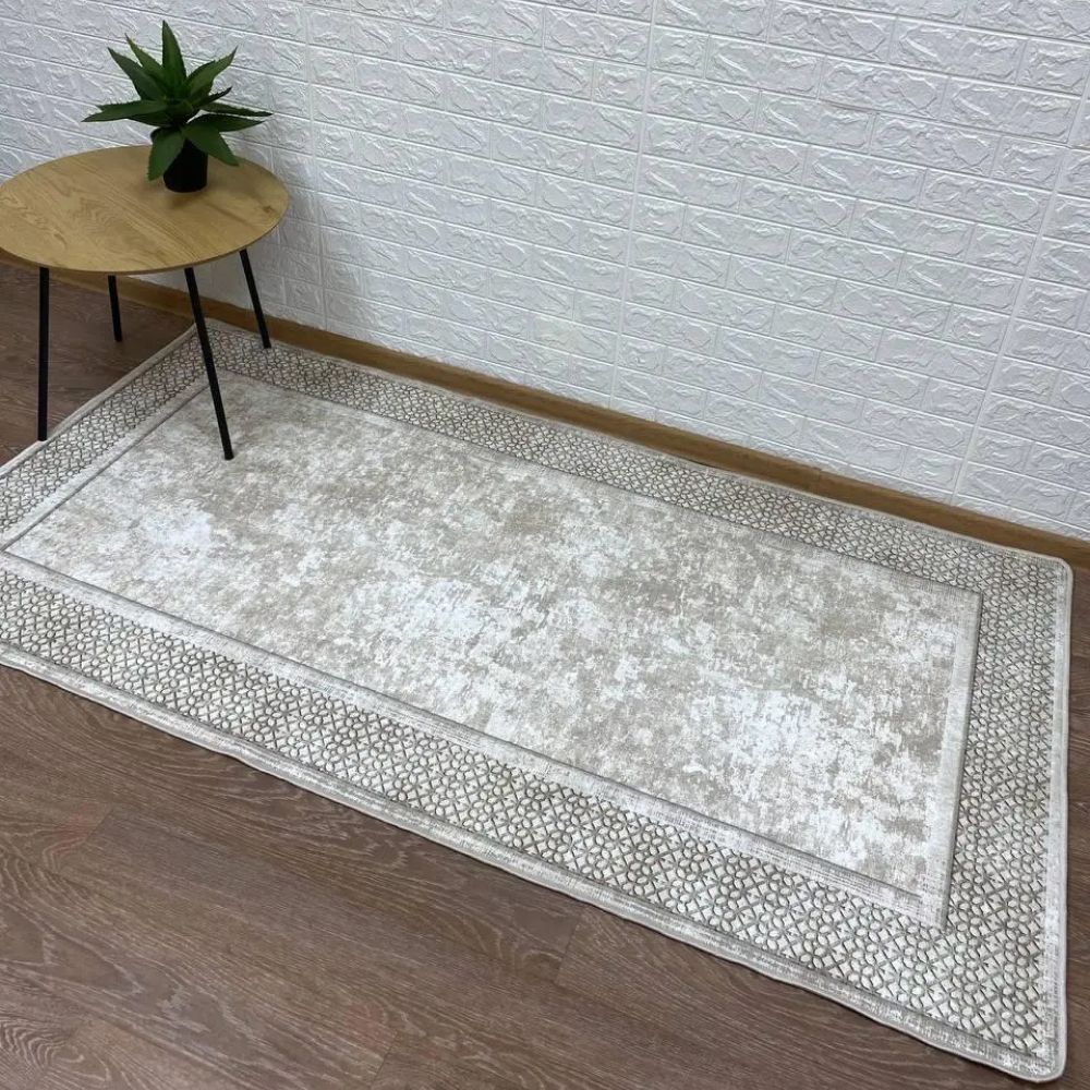 Килим турецький безворсовий Бежевий орнамент, 80х150 см