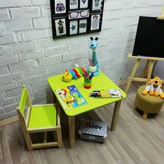 Детский стол-мольберт лайм и 1 стул