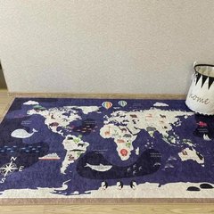 Ковер "Карта мира темно-синяя"