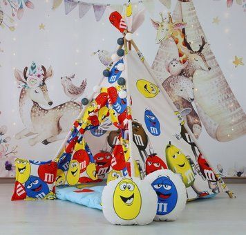 Вігвам M&M's БОН БОН + 3 подушки ! Повний комплект !