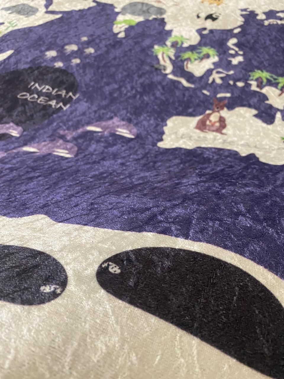 Ковер "Карта мира темно-синяя"