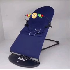 Дитячий шезлогн ( крісло-качалка) темно-синій + дуга з іграшками у подарунок