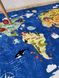 Ковер в детскую "Карта мира на синем фоне"