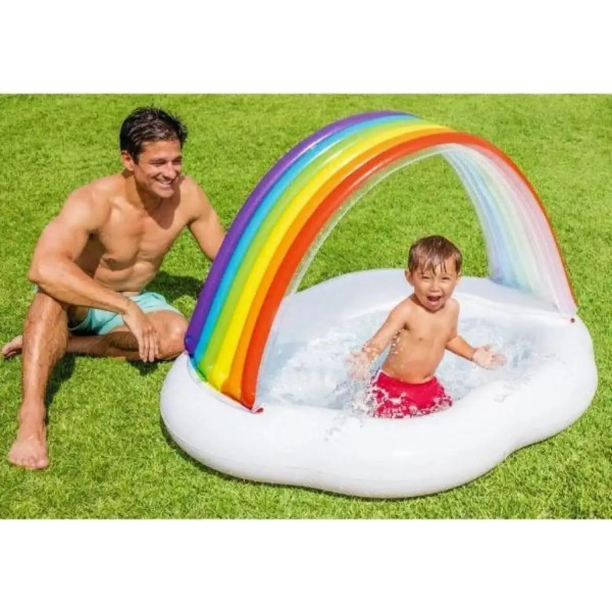 Надувний басейн для дітей Веселка Intex