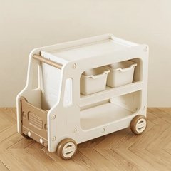 Стеллаж-машинка с контейнерами “Lorry” Коричнево-белый