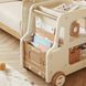 Стеллаж-машинка Lorry с контейнерами, коричнево-белый