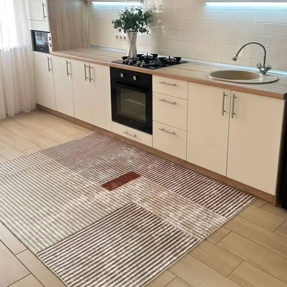 Ковр современный безворсовый Пастель подкладка из эко-кожи, 80х150 см