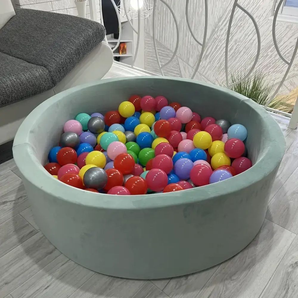Сухой бассейн с шариками (200 шт.) фисташковый велюр, 100&times;33 см