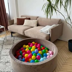 Сухой бассейн с шариками в комплекте (200 шт) бежевого цвета 100 х 40 см велюр